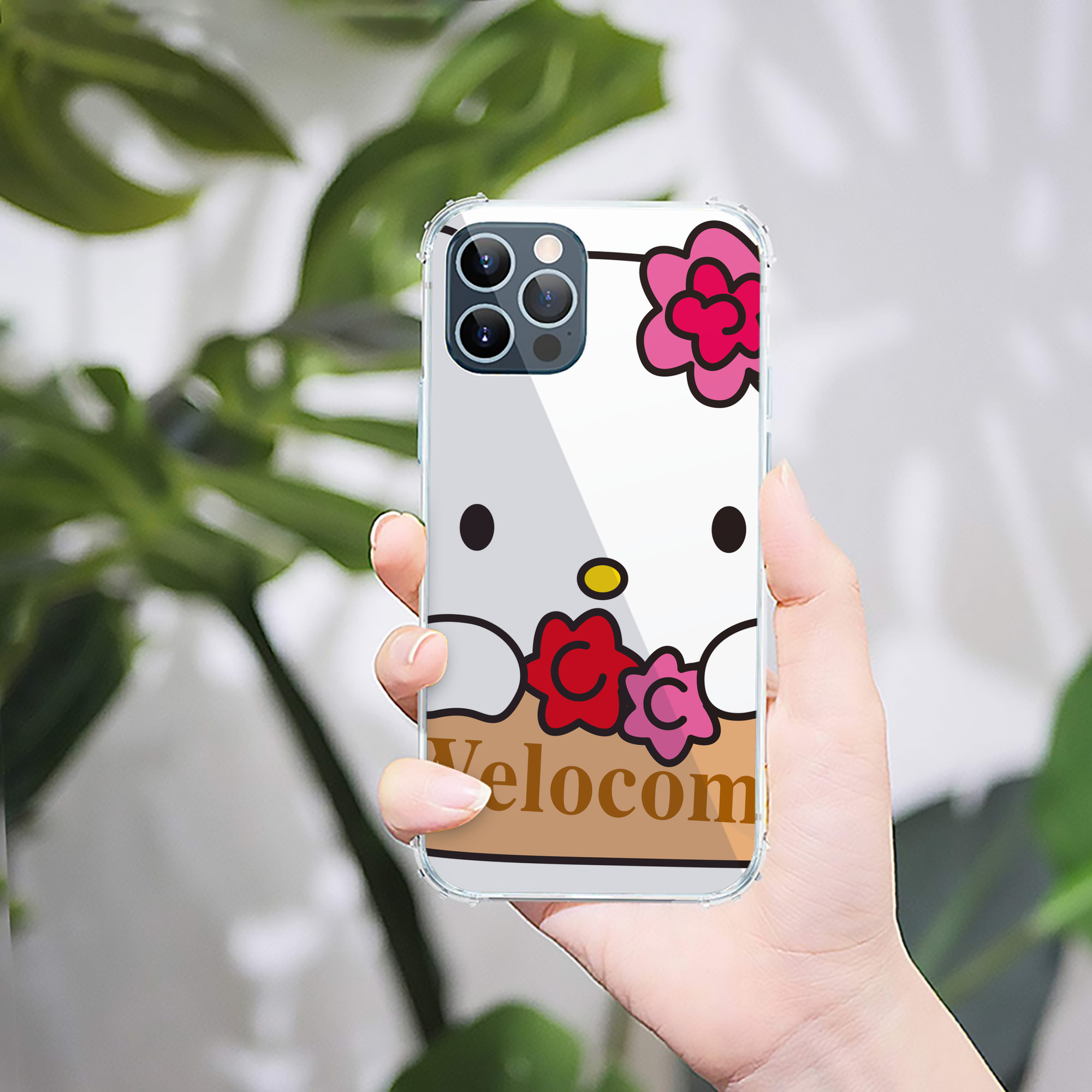 （画像用） Hello Kitty ハローキティ 【iPhone 12シリーズ対応】透明スマホケース（クリアソフトケース）